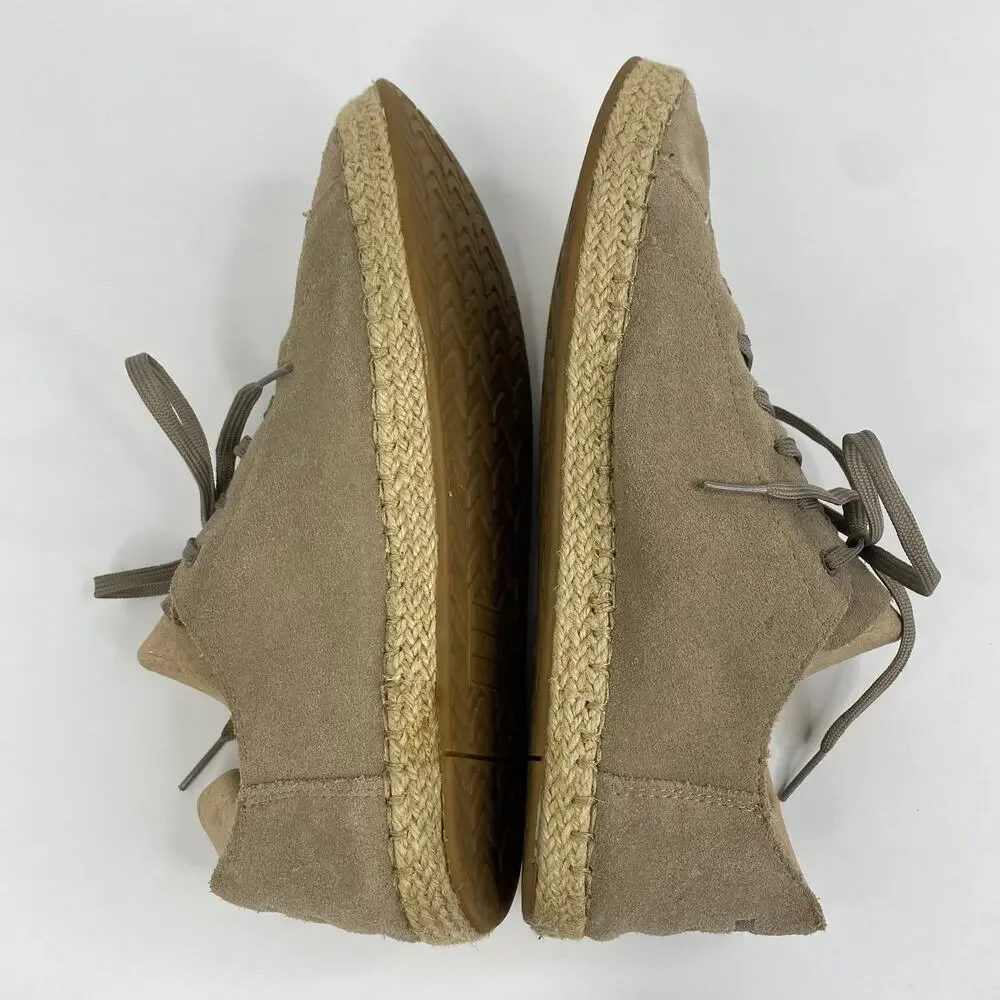 TOMS Womens size 8.5 Lena Desert Suede Leather Espadrille Lace Up Shoes